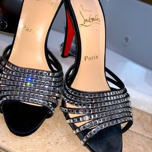 Christian Louboutin Swarovski stone heel 38